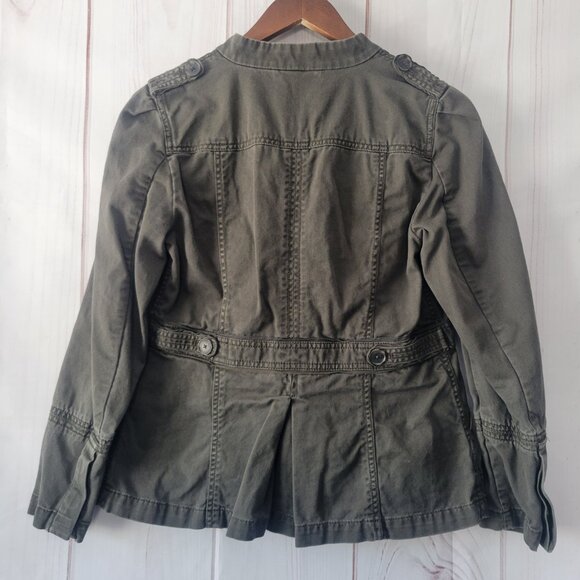 Ann Taylor Loft Utility Military Jacket, Petite Women’s SP, Army Green, EUC - Picture 5 of 9